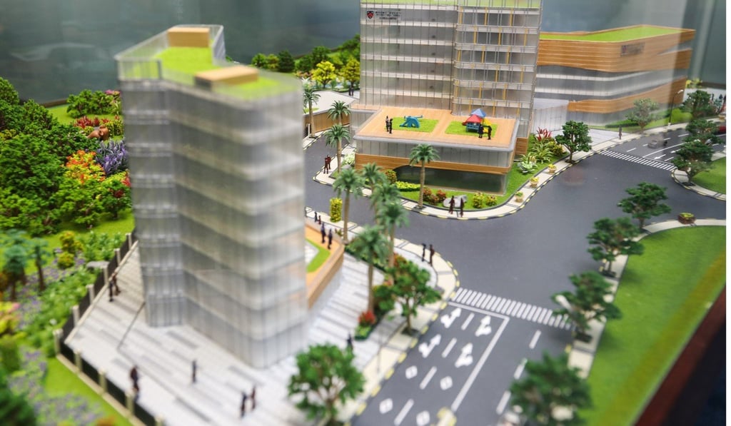 A model of the school’s Tsim Sha Tsui centre. Photo: Nora Tam