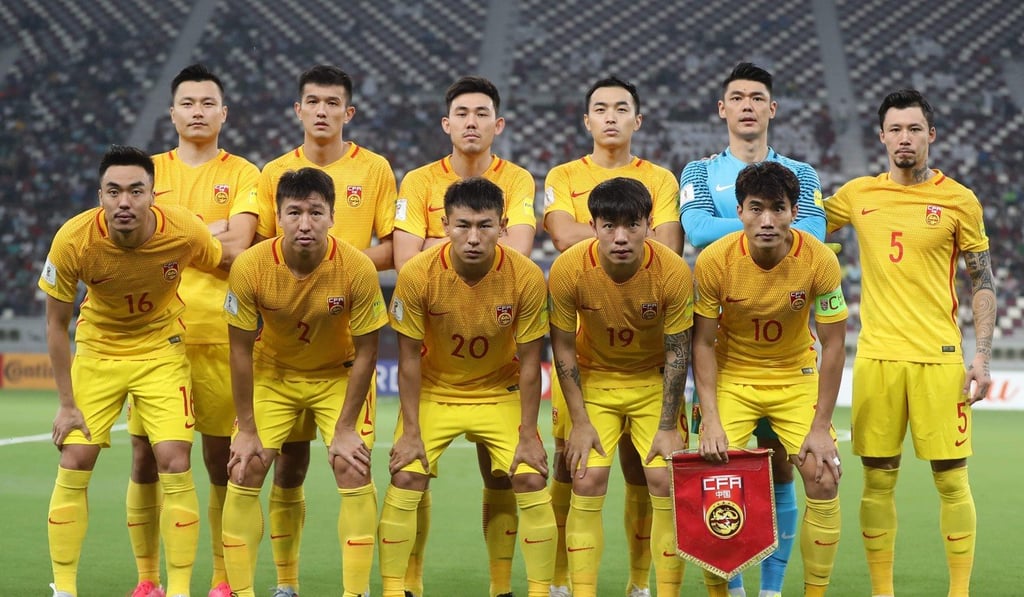 China's footballers (top L) Gao Lin, Xiao Zhi, Li Xuepeng, Feng Xiaoting, Zeng Cheng, Zhang Linpeng (Bottom L) Zhao Xuri, Ren Hang, Yu Hanchao, Zhang Xizhe and Zheng Zhipose pose for a team photo before the start of the Fifa World Cup 2018 qualification football match between Qatar and China at the Jassim Bin Hamed Stadium in Doha on September 5, 2017. Photo: AFP China's footballers (top L) Gao Lin, Xiao Zhi, Li Xuepeng, Feng Xiaoting, Zeng Cheng, Zhang Linpeng (Bottom L) Zhao Xuri, Ren Hang, Yu Hanchao, Zhang Xizhe and Zheng Zhipose pose for a team photo before the start of the Fifa World Cup 2018 qualification football match between Qatar and China at the Jassim Bin Hamed Stadium in Doha on September 5, 2017. Photo: AFP