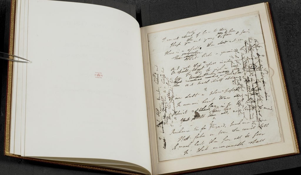 Lord Byron’s original manuscript for the poem Love and Gold. Photo: courtesy of The National Library of Scotland