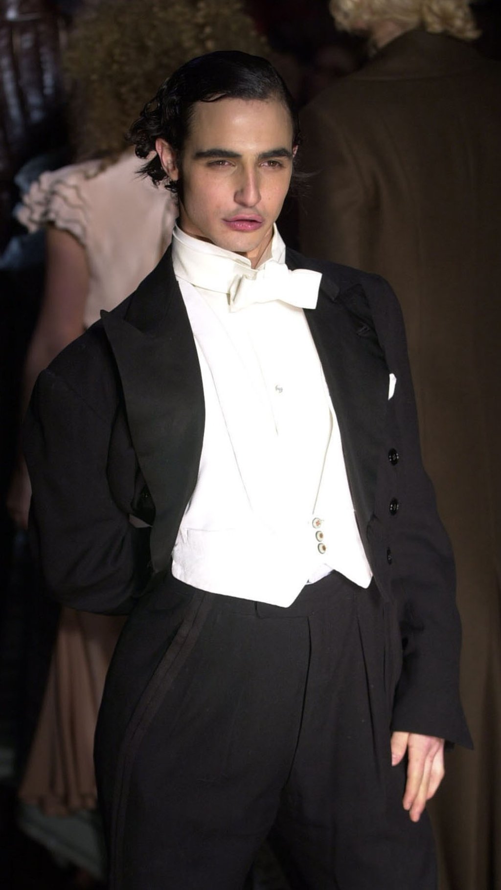 Zac Posen on the catwalk at a show for his autumn 2002 collection in New York. Photo: Fashion Wire Daily