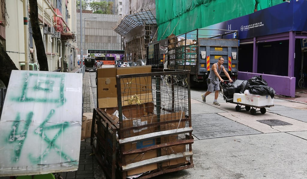 A recycling centre in Quarry Bay. Recyclers in the city plan to stop collecting waste paper after Beijing's move to tighten requirements on refuse imports. Photo: Xiaomei Chen