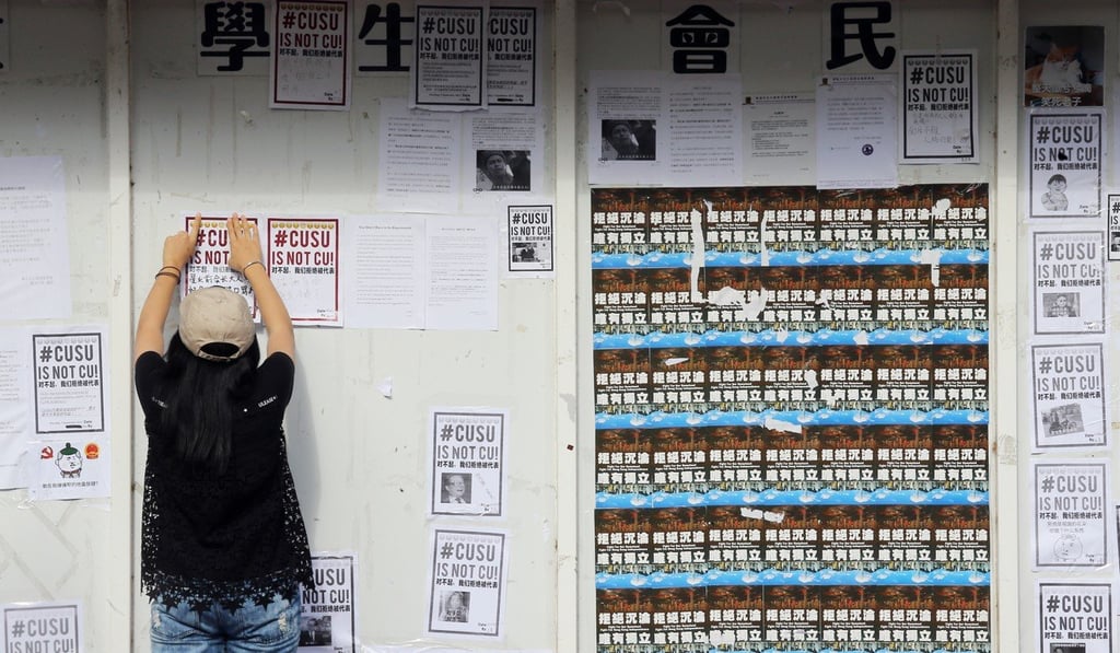 The controversy escalated into open confrontation between local and mainland students on Thursday. Photo: Dickson Lee