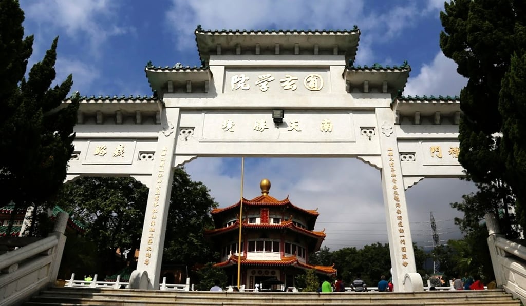 The incident happened at the Yuen Yuen Institute, site of a Taoist temple, in Tsuen Wan on Sunday. Photo: Handout.