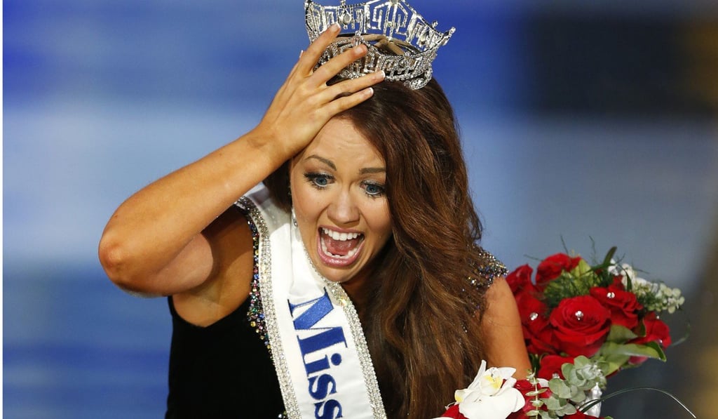 Miss North Dakota Cara Mund reacts after being crowned Miss America. Photo: AP