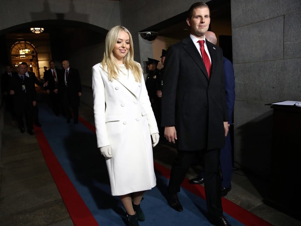 Tiffany and Eric Trump arrive on the West Front of the US Capitol on January 20, 2017 in Washington, DC, before Donald Trump was sworn in as the 45th president of the United States. Photo: AFP