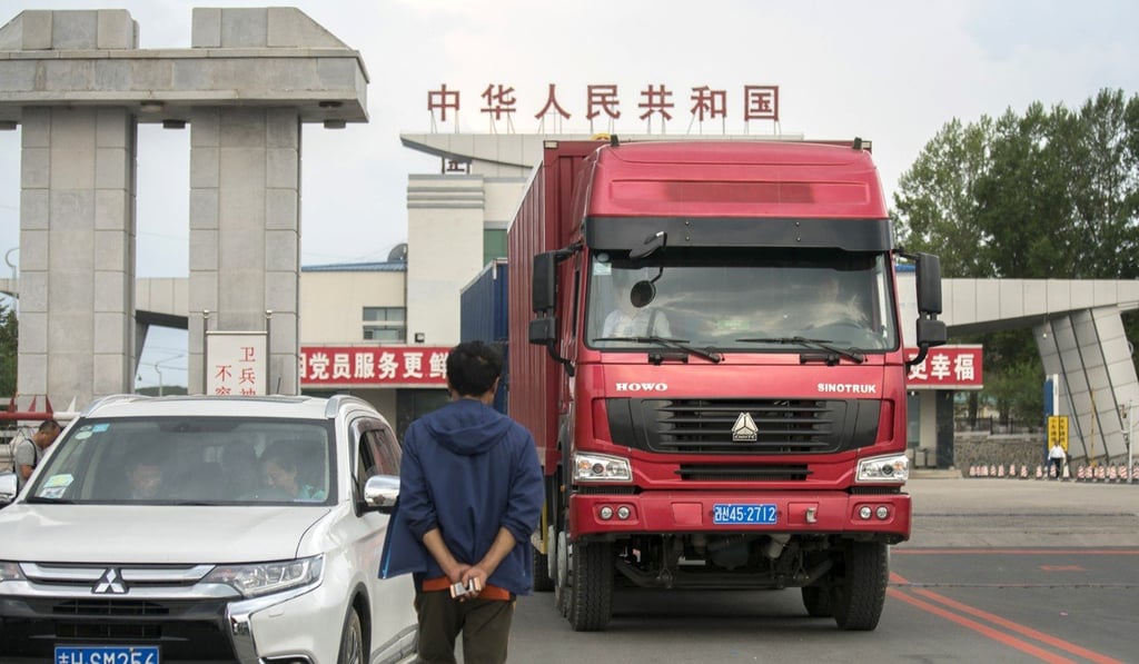 A truck with a North Korean licence plate at the Quanhe border crossing at Yanbian, Jilin province. The latest UN sanctions are the strongest yet against Pyongyang. Photo: AP A truck with a North Korean licence plate at the Quanhe border crossing at Yanbian, Jilin province. The latest UN sanctions are the strongest yet against Pyongyang. Photo: AP