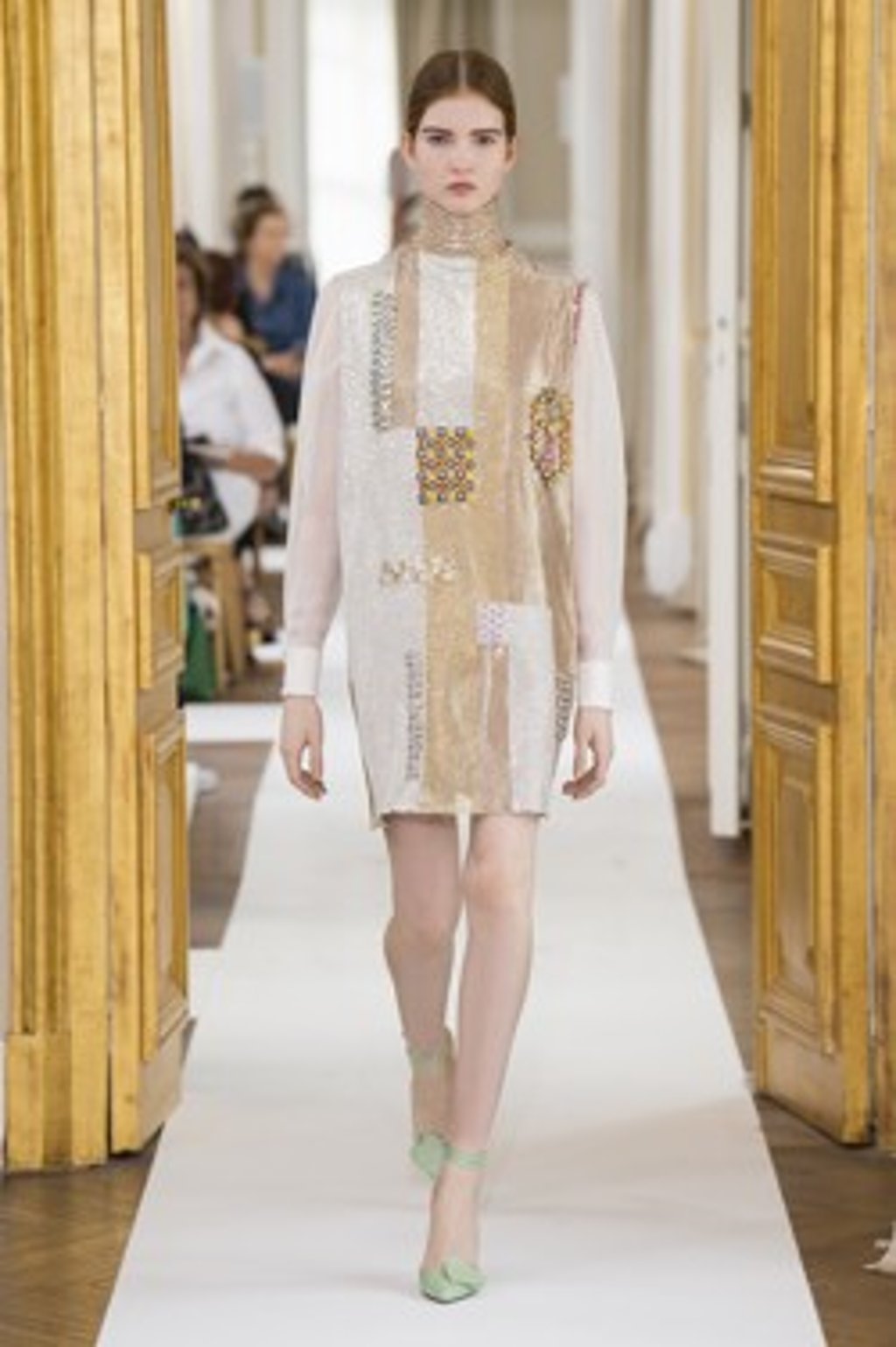 Schiaparelli ‘s Crystal² dress, shown at Paris Haute Couture Week in July, features 3D crystal embroidery. Schiaparelli ‘s Crystal² dress, shown at Paris Haute Couture Week in July, features 3D crystal embroidery.