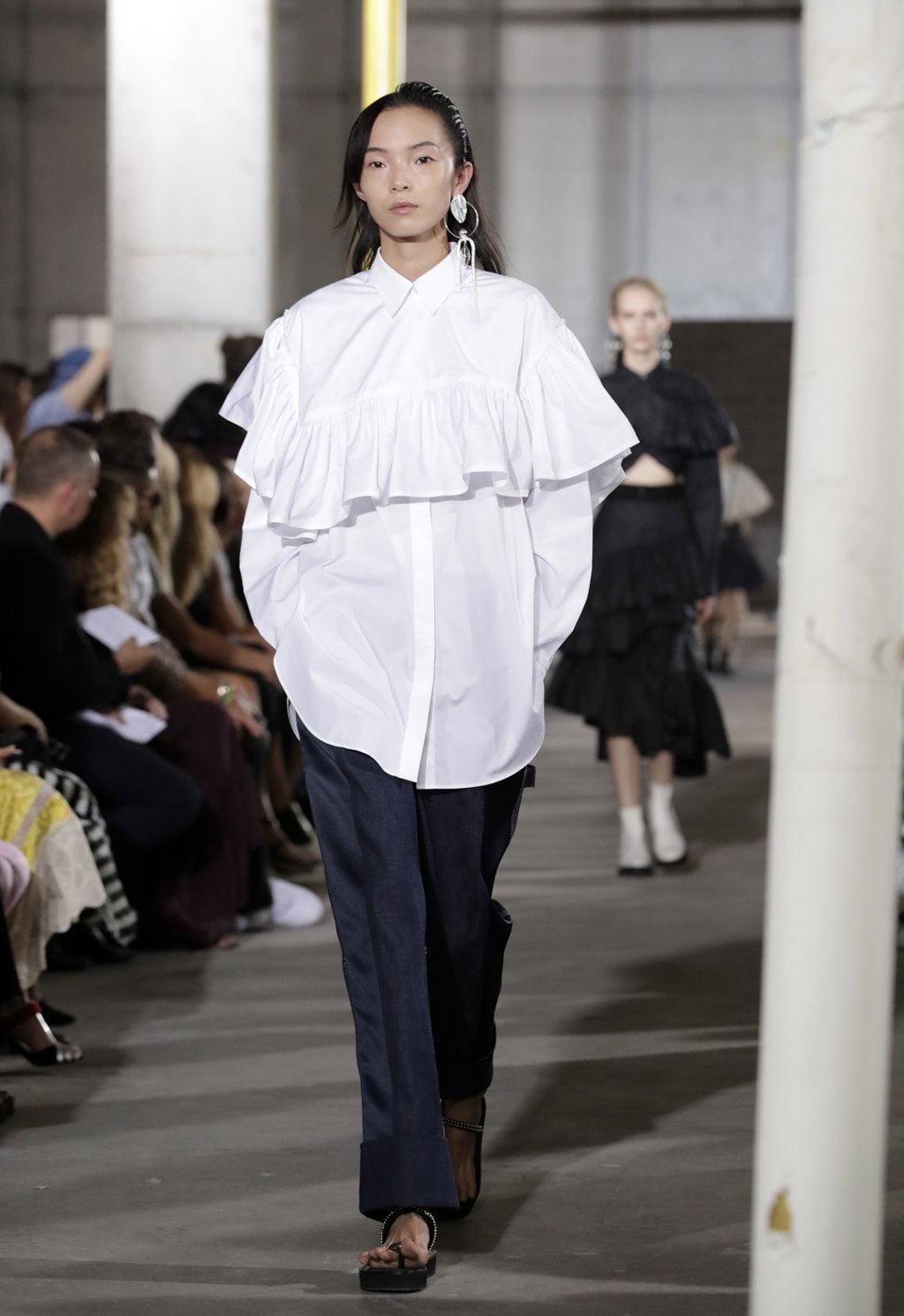 A model presents creations from Phillip Lim's spring/summer 2018 collection during New York Fashion Week. Photo: EPA