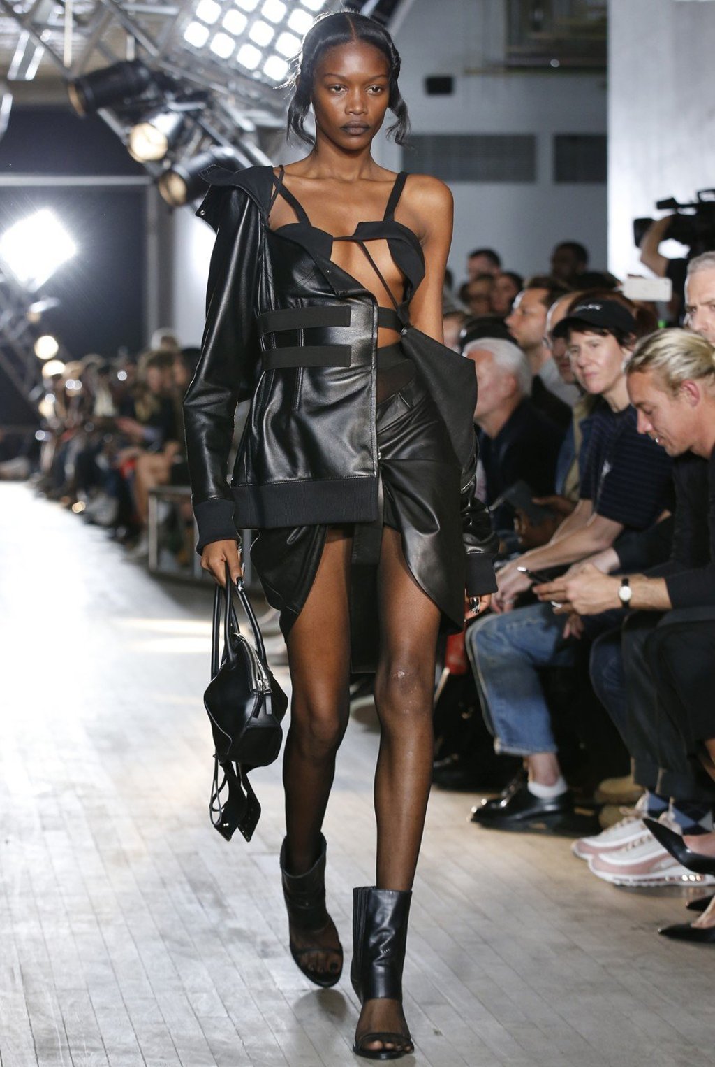 A model walks the runway at the Helmut Lang Seen by Shayne Oliver show during New York Fashion Week. Photo: AP A model walks the runway at the Helmut Lang Seen by Shayne Oliver show during New York Fashion Week. Photo: AP