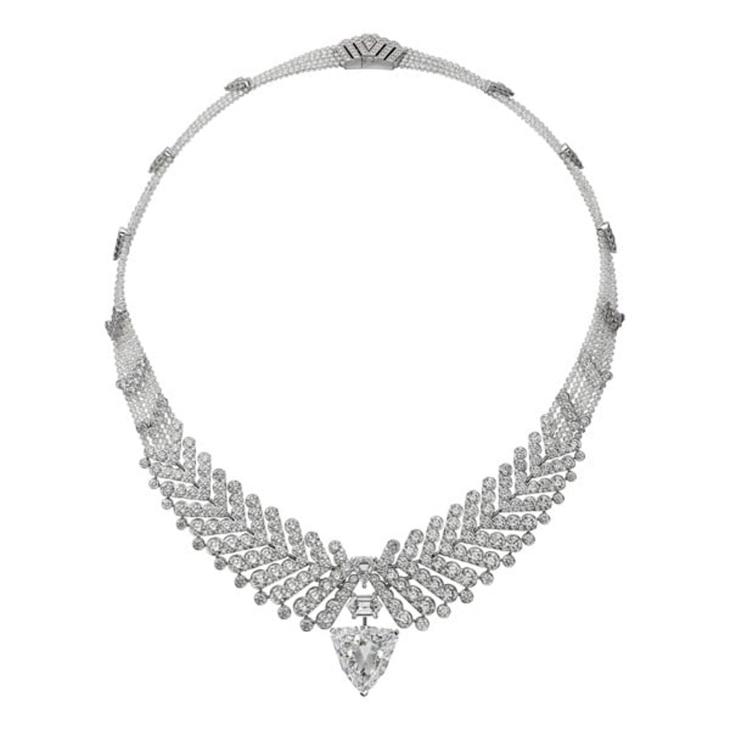 Diamond necklace from Cartier’s Résonances de Cartier high jewellery collection. Diamond necklace from Cartier’s Résonances de Cartier high jewellery collection.