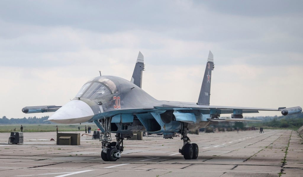 A Russian military jet in Belarus. Photo: AP A Russian military jet in Belarus. Photo: AP