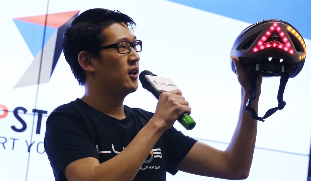 Ding Eu-wen, founder and chief executive of Lumos, attends launch of Jumpstarter2017, an entrepreneur programme that provides all-round support to start-ups. Hong Kong is keen to attract particularly hi-tech start-ups to list. Jonathan Wong