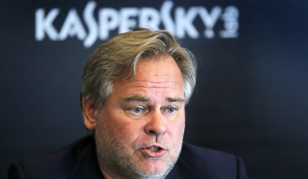 Eugene Kaspersky, CEO of Kaspersky Lab, attends a press conference in Moscow. Photo: EPA