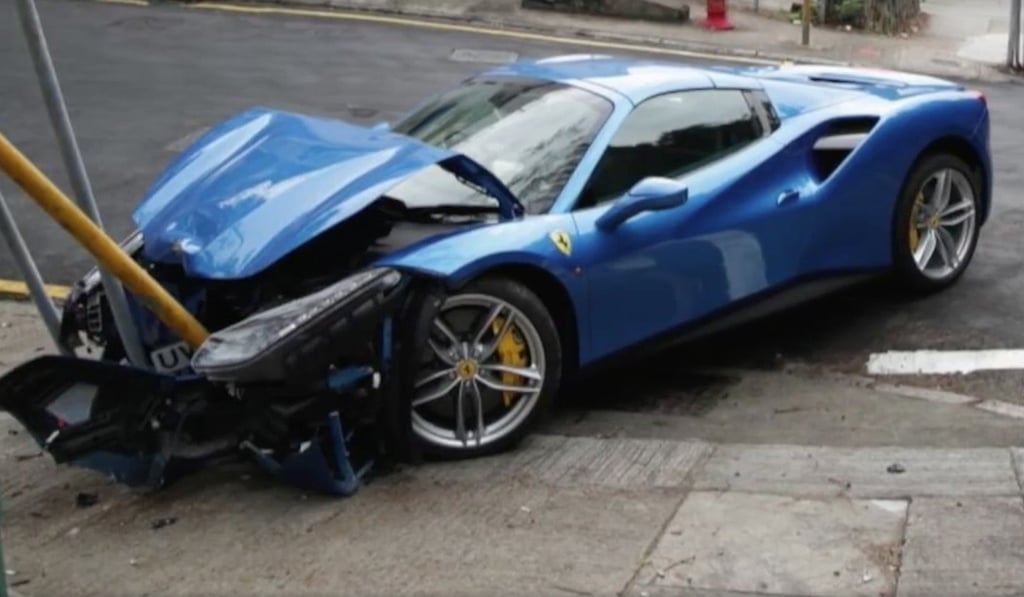 The Ferrari took extensive damage in the crash. Photo: Facebook