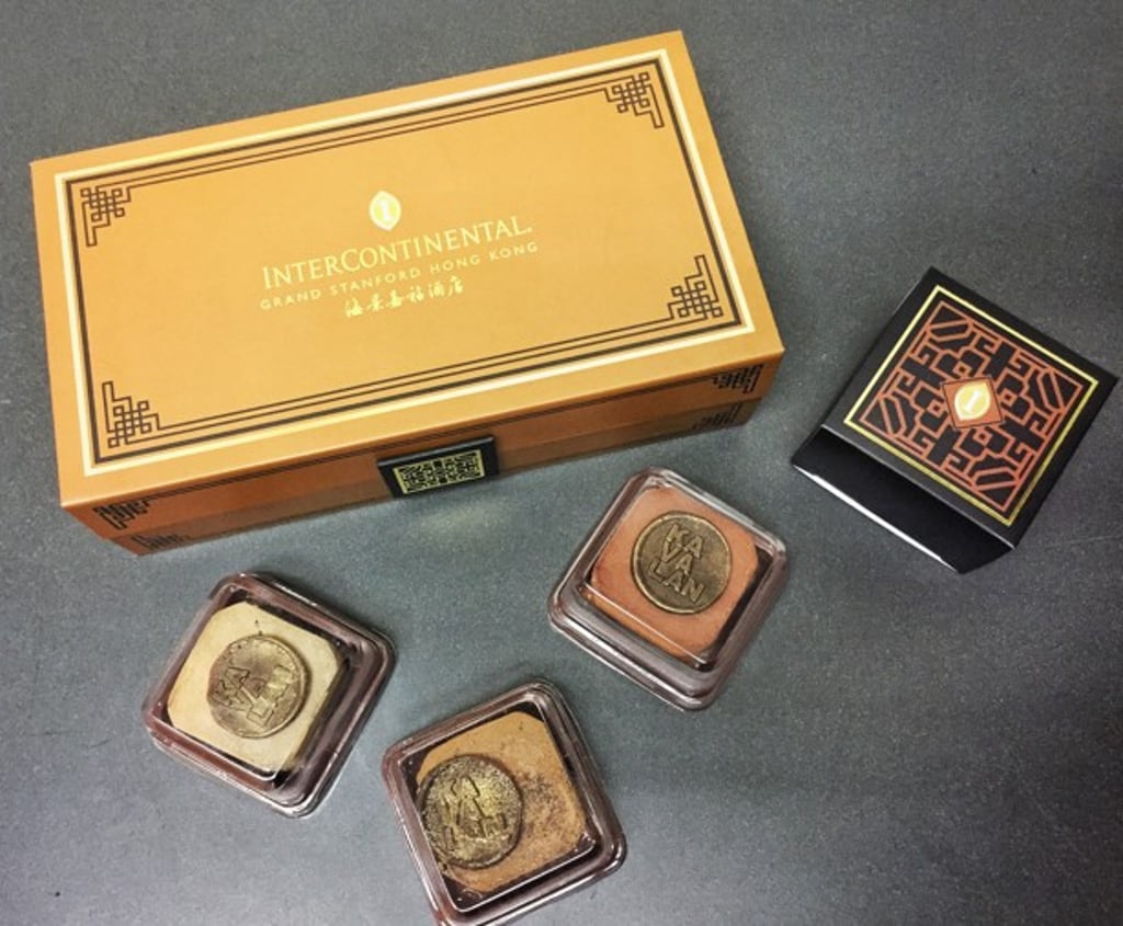 intercontinental Grand Stanford mooncakes infused with Kavalan whisky.