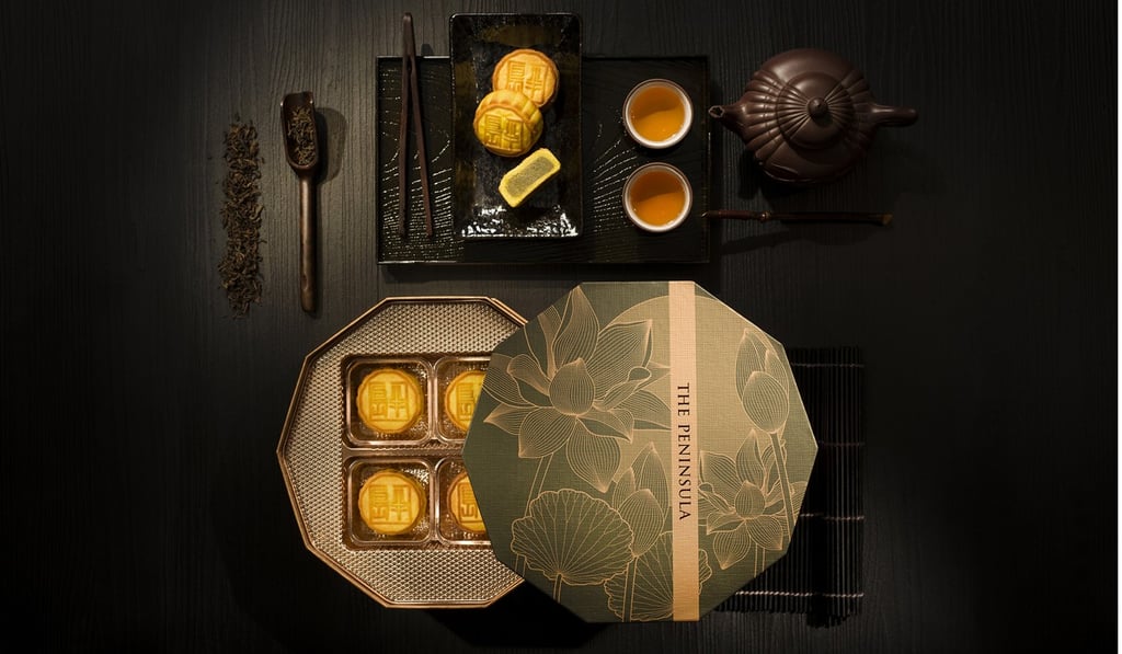 The Peninsula’s mini tea-flavoured egg custard mooncakes.