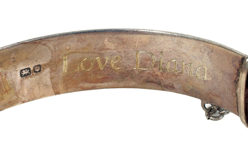A bracelet inscribed with, “Love Diana,” that is among dozens of items of Princess Diana sold at auction by Boston-based RR Auction. Photo: RR Auction via AP