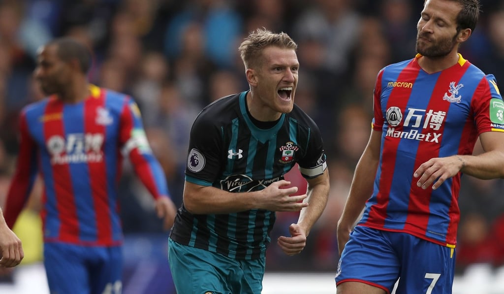 Steven Davis celebrates after scoring the only goal in Southampton’s win over Crystal Palace. Photo: AFP Steven Davis celebrates after scoring the only goal in Southampton’s win over Crystal Palace. Photo: AFP