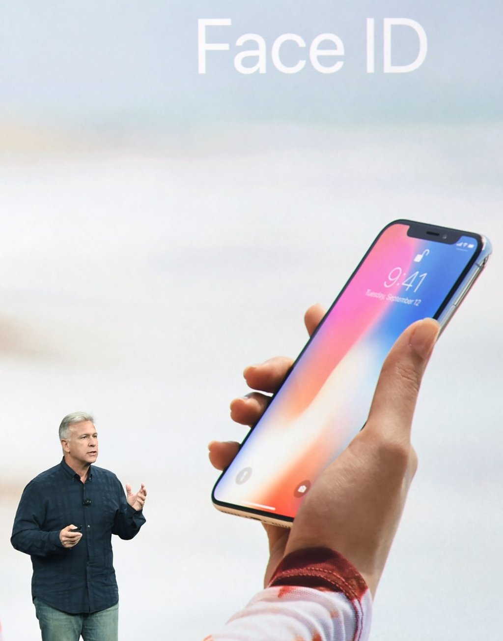 Apple’s Senior Vice President of Worldwide Marketing Philip Schiller introduces the iPhone X during a media event at Apple's new headquarters in Cupertino, California on September 12, 2017. Photo: AFP