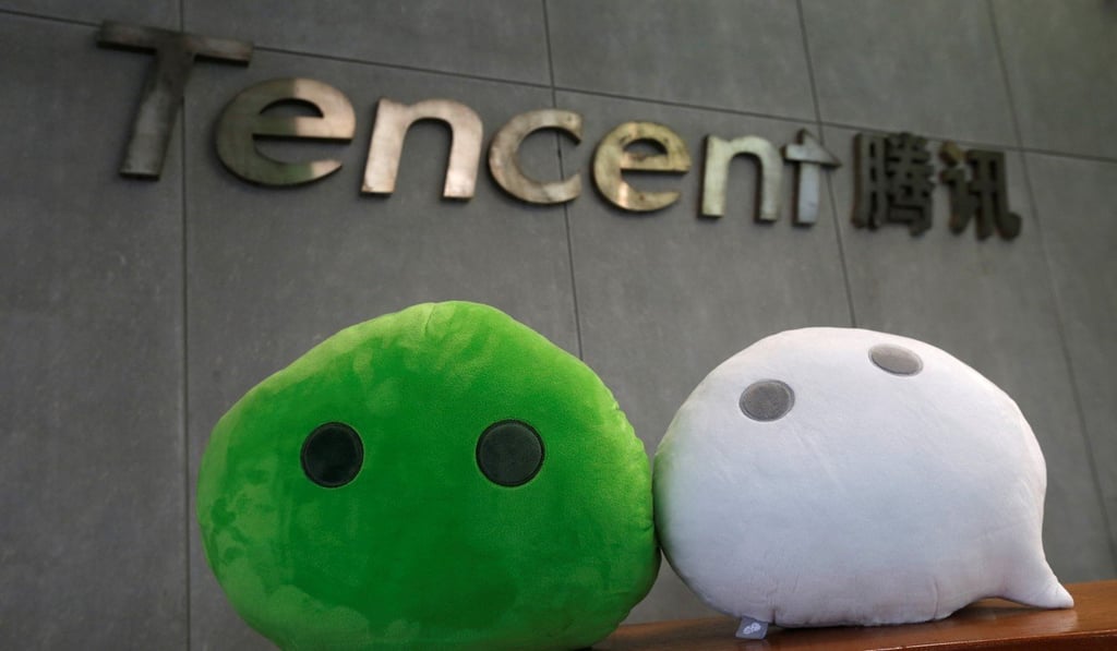 WeChat mascots at Tencent’s office in Guangzhou. Apple will allow digital tipping via WeChat without taking a cut of the transaction after complaints from users. Photo: Reuters