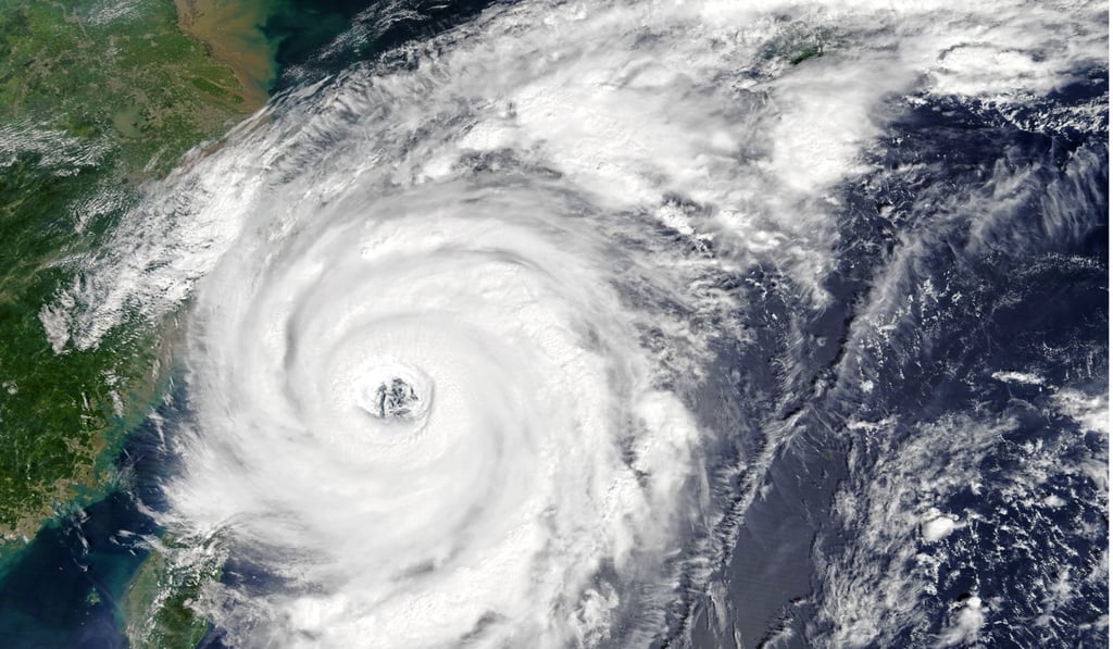 Typhoon Talim over the East China Sea. Photo: EPA Typhoon Talim over the East China Sea. Photo: EPA