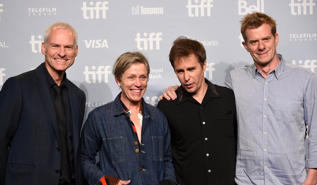 From left: Three Billboards Outside Of Ebbing, Missouri’s writer/director/producer Martin McDonagh, actors Frances McDormand and Sam Rockwell at the Toronto film festival. Photo: Kevin Winter/Getty Images/AFP From left: Three Billboards Outside Of Ebbing, Missouri’s writer/director/producer Martin McDonagh, actors Frances McDormand and Sam Rockwell at the Toronto film festival. Photo: Kevin Winter/Getty Images/AFP