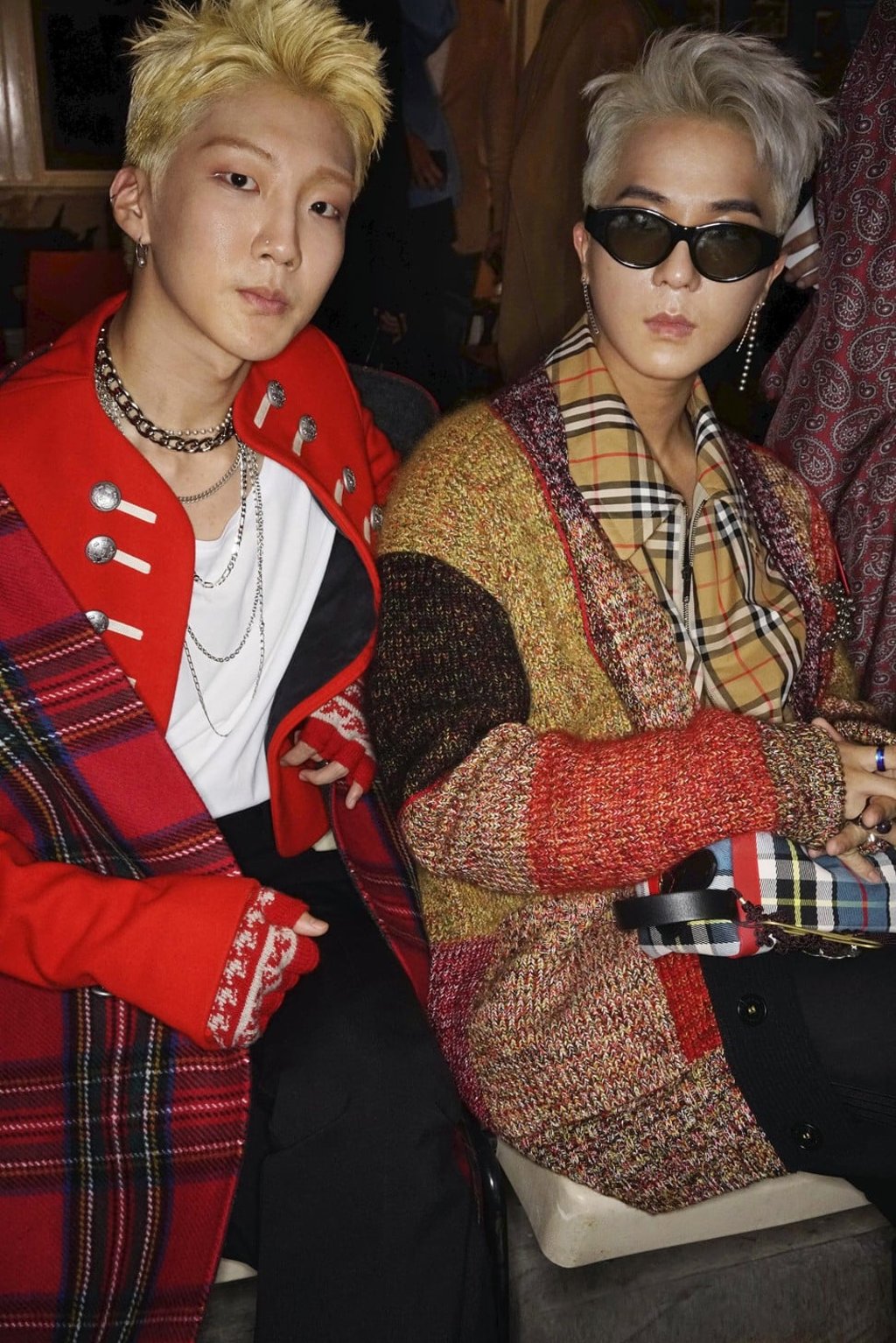 Hoony and Mino from the K-pop band Winner at Burberry’s spring/summer 2018 show at London Fashion Week.