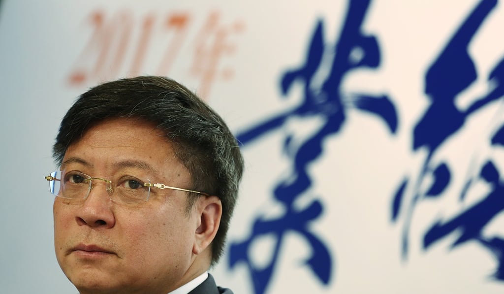 Sun Hongbin, chairman of Sunac China attends its 2017 interim results in Hong Kong in September. Photo: Jonathan Wong