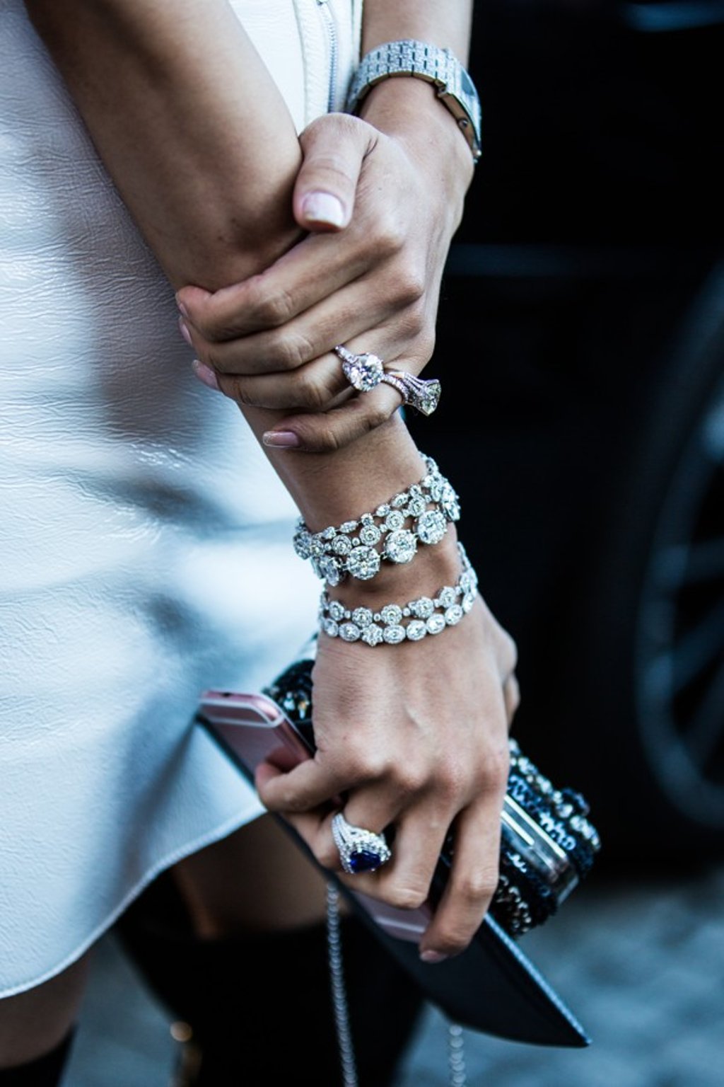A fashionista outside Louis Vuitton’s show at Paris Fashion Week in 2017.