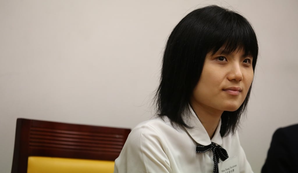 Tsang Tsz-kwan meets the press at Chinese University of Hong Kong. Photo: Jonathan Wong