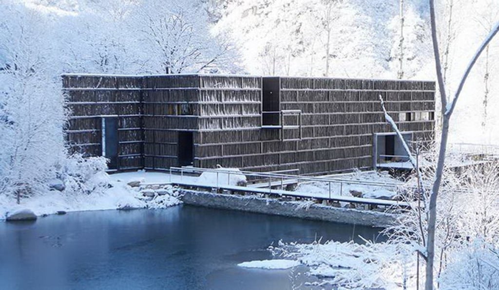A winter view of the library by the lake. Photo: Handout