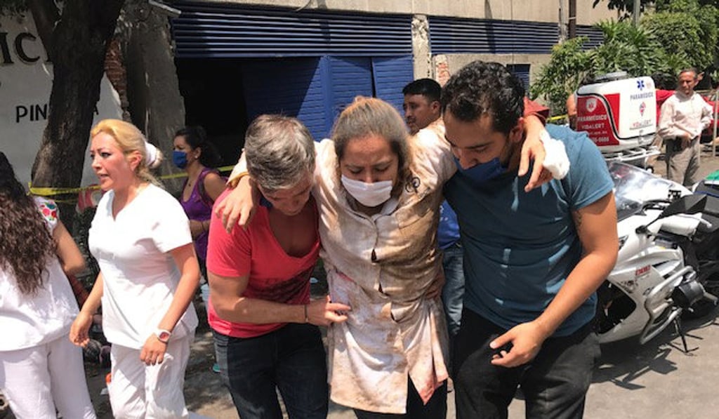 People are seen injured after Tuesday’s powerful earthquake in Mexico City. Photo: Reuters