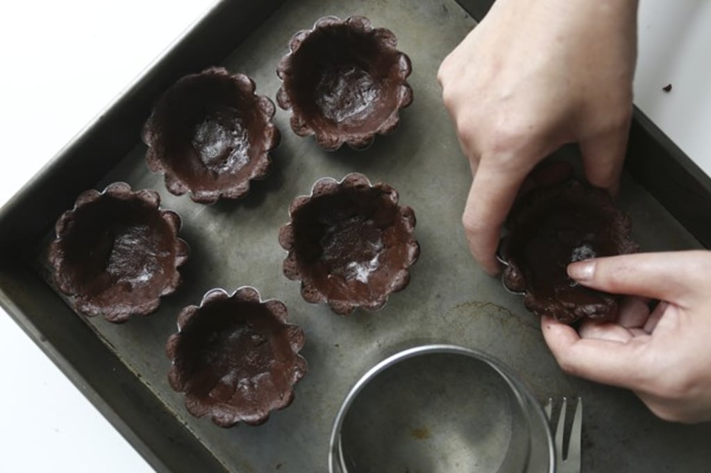 The small brioche moulds used to make the tarts.