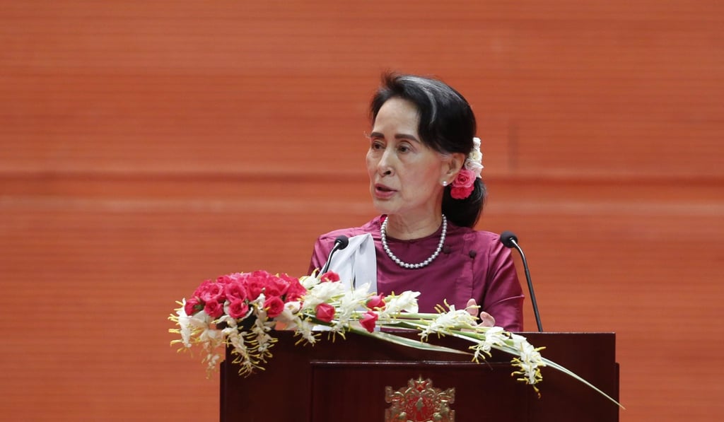 Myanmar's State Counsellor Aung San Suu Kyi has fallen far in the eyes of the world since receiving her Nobel Peace Prize in 2012. Photo: EPA