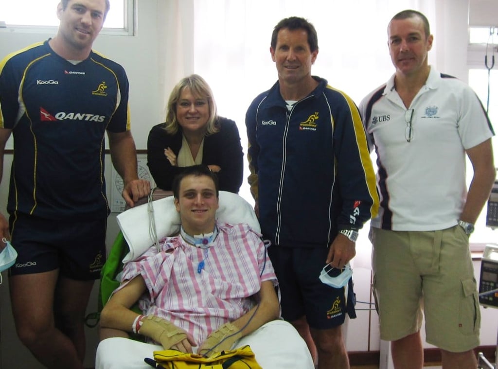 Ben Kende with rugby friends and family. Photo: SCMP