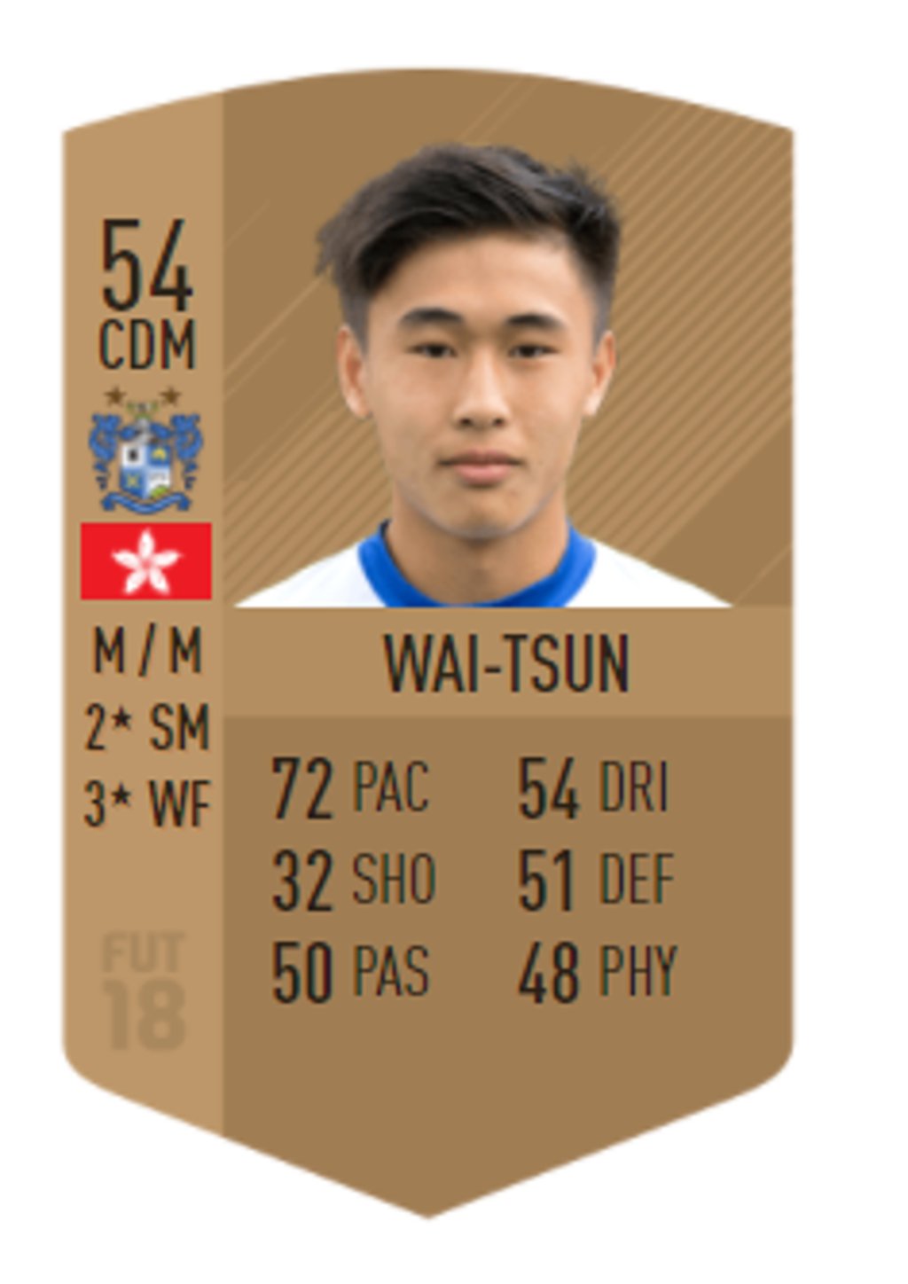 Bronze-rated Dai is paired with the Hong Kong flag. Photo: Futhead