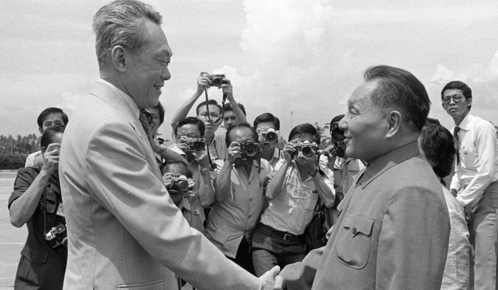 Lee Kuan Yew welcomes then Chinese Vice-Premier Deng Xiaoping to Singapore in 1978. Photo: Xinhua