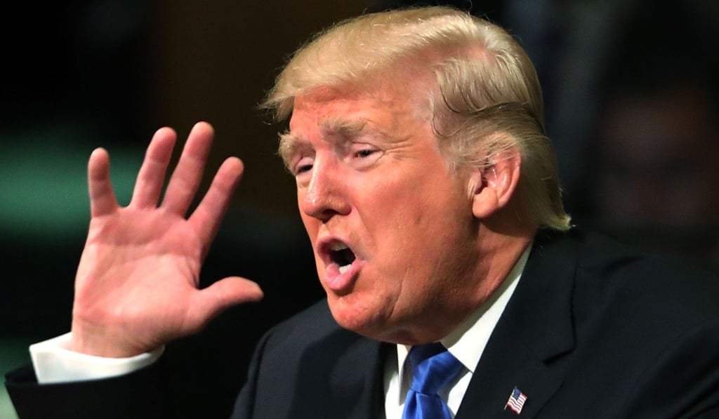 Trump speaking at UN headquarters in New York on Tuesday. Photo: AFP