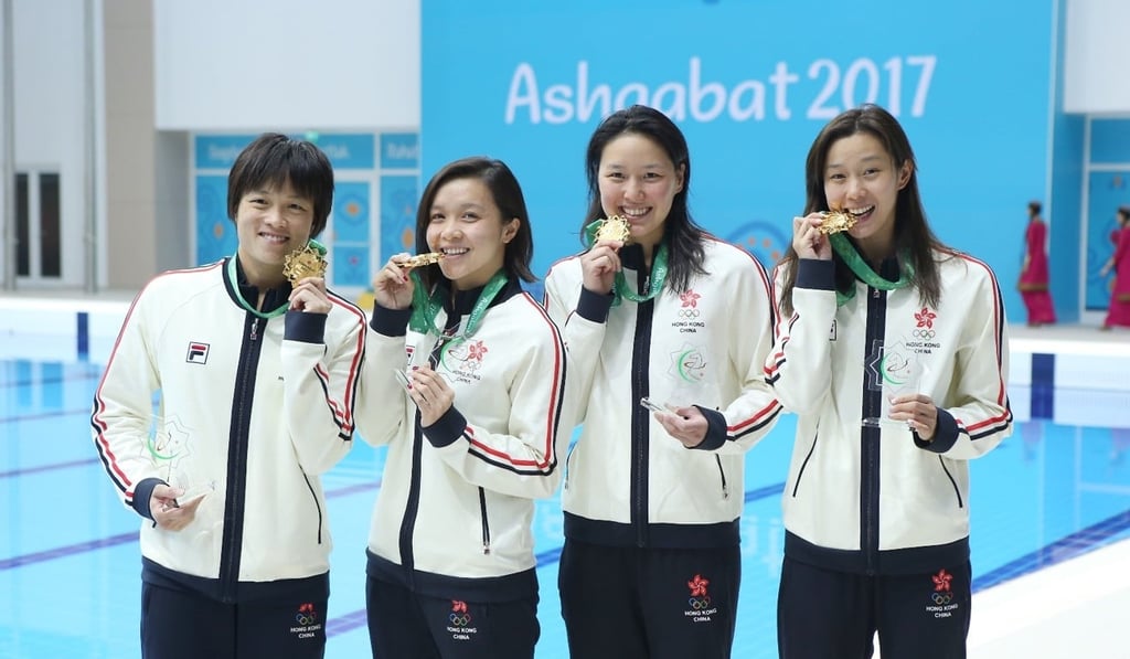 Sze Hang-yu, Chan Kin-lok, Yvette Kong and Stephanie Au with their medals. Photo: SF&OC