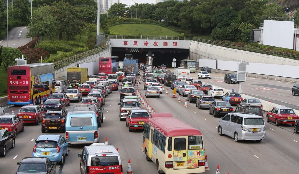 Traffic backed up at the entrance to the Eastern Harbour Tunnel in Lam Tin, in August last year. Photo: Dickson Lee