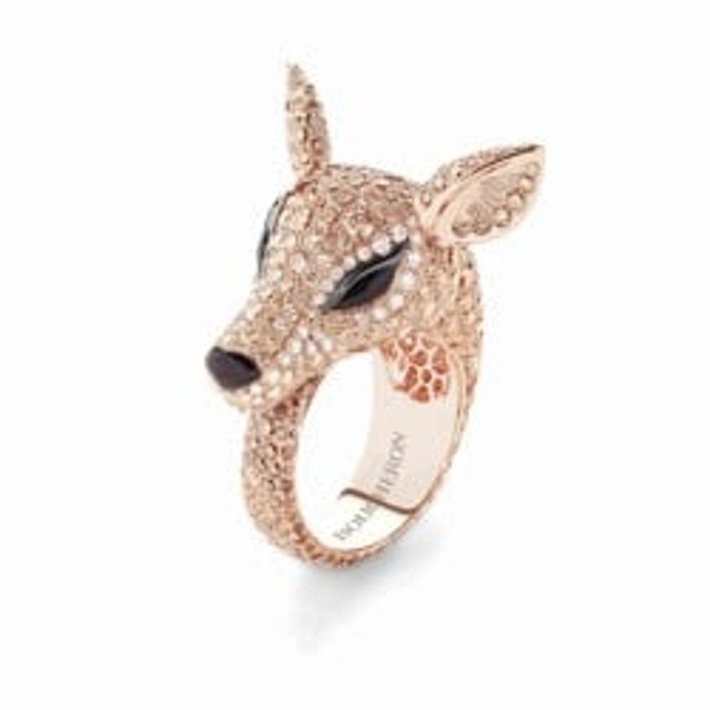 One of Boucheron’s diamonds-studded rose gold rings.
