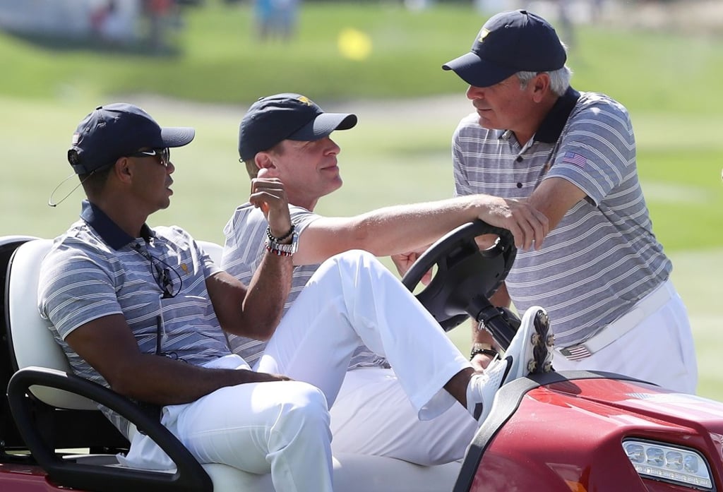 Woods is enjoying his role as part of the US Team for the Presidents Cup. Photo: AFP