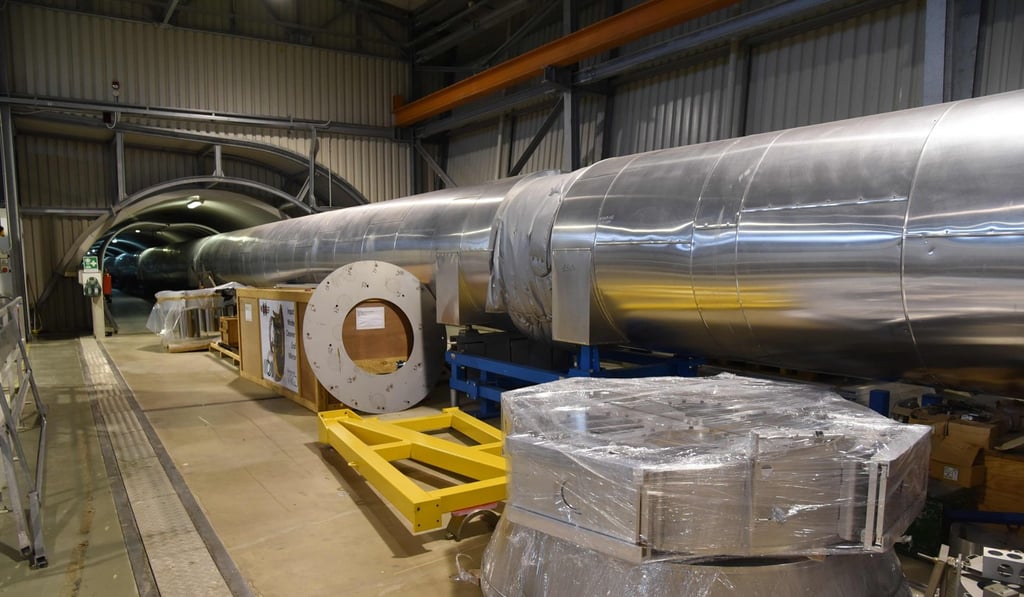The 3km-long Virgo detector for gravitational waves at the European Gravitational Observatory, between Cascina and Pisa in Tuscany. Photo: AFP The 3km-long Virgo detector for gravitational waves at the European Gravitational Observatory, between Cascina and Pisa in Tuscany. Photo: AFP