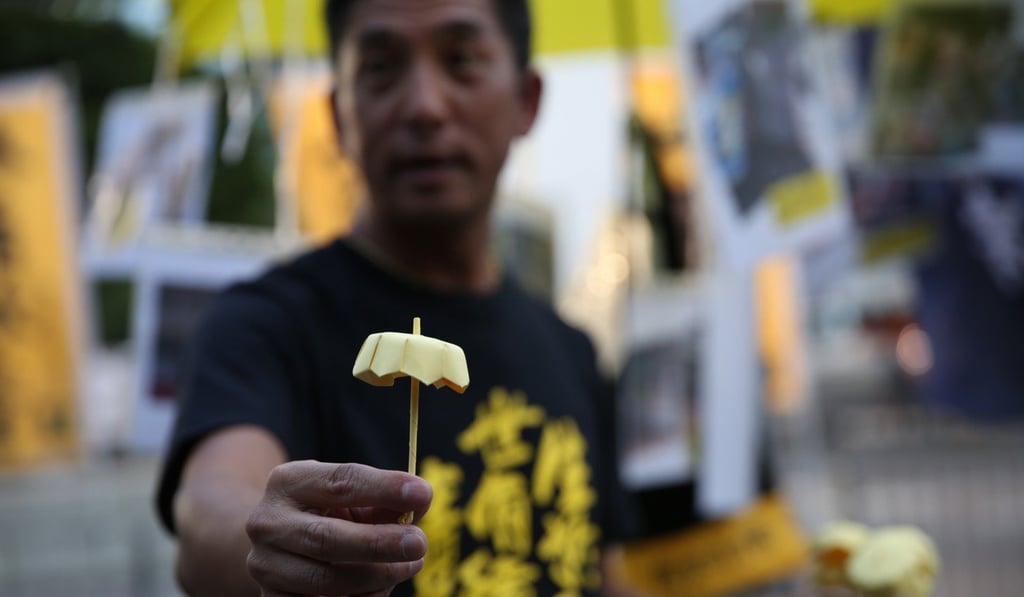 Protesters were out in force with emblems of the Occupy protests. Photo: Sam Tsang
