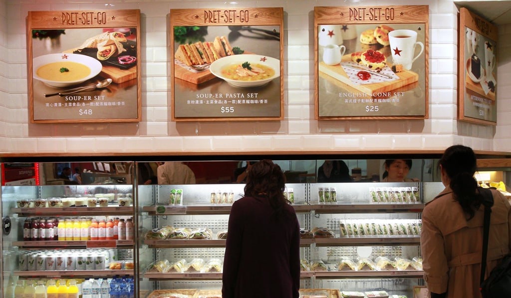 Customers at a Pret A Manger in Hong Kong. Photo: Jonathan Wong