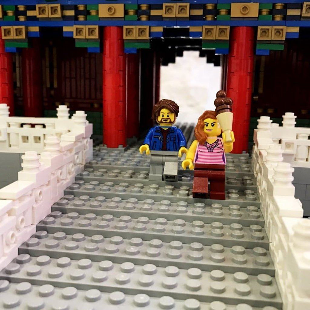 Up close on the Lego tribute to the Forbidden City. Photo: Simon Song