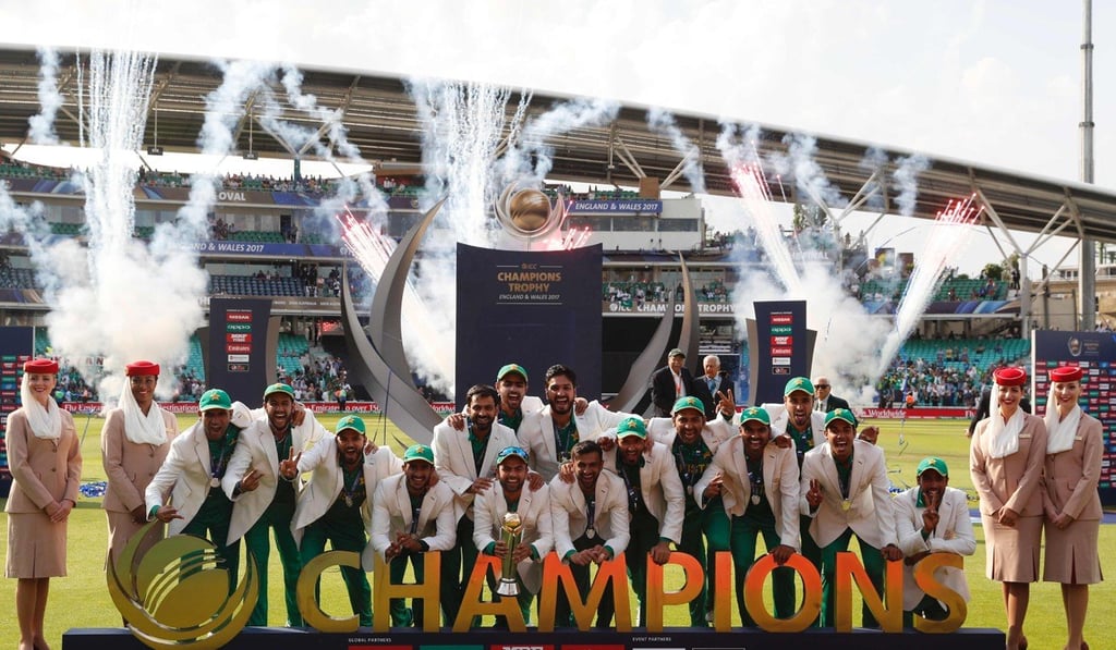Sunset+Vine was involved in the 2017 ICC Champions Trophy, won by Pakistan. Photo: AFP