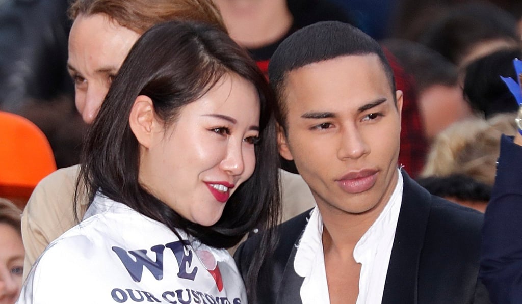 Chinese actor Zuo An Xiao and French fashion designer Olivier Rousteing pose during a public event by L'Oreal as part of Paris Fashion Week. Photo: REUTERS
