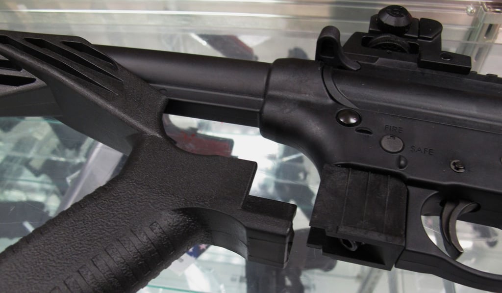 File photo of a ‘bump’ stock. Photo: AP