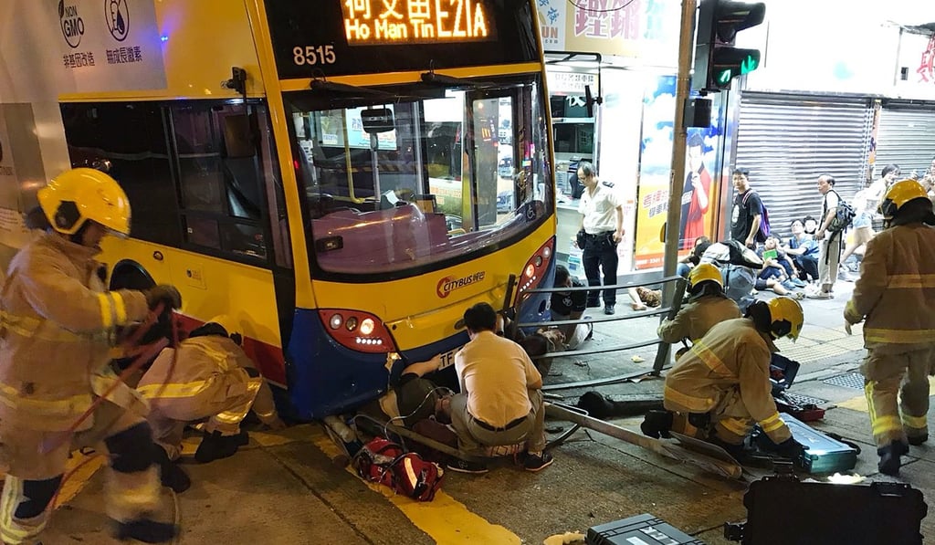 Three people were killed and 30 injured in the crash at a busy junction on Sham Shui Po. Photo: Roy Issa